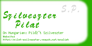 szilveszter pilat business card